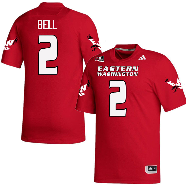 Eastern Washington Eagles #2 Nate Bell College Football Jerseys,Uniforms Stitched-Red